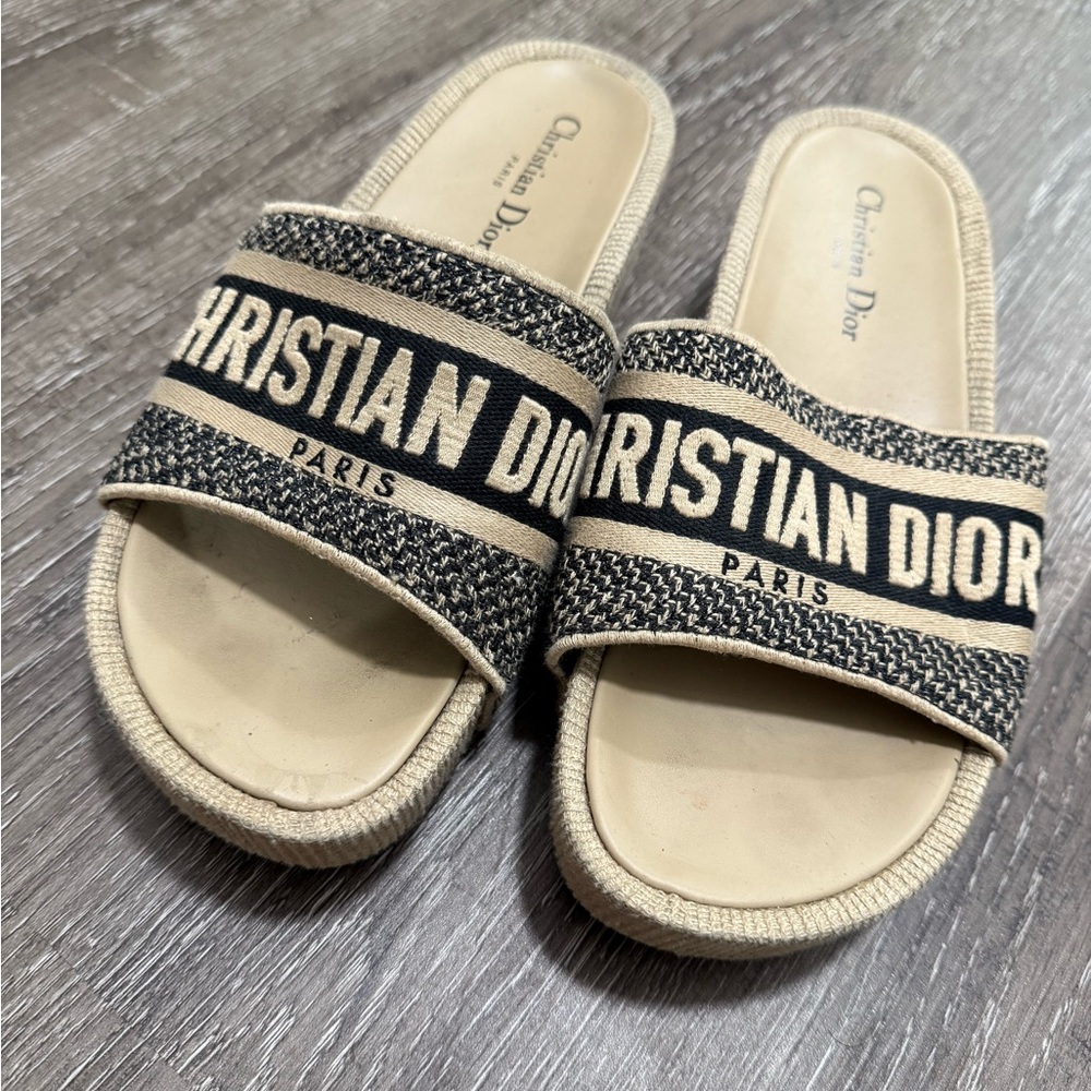 Dior Black and Cream Sandals